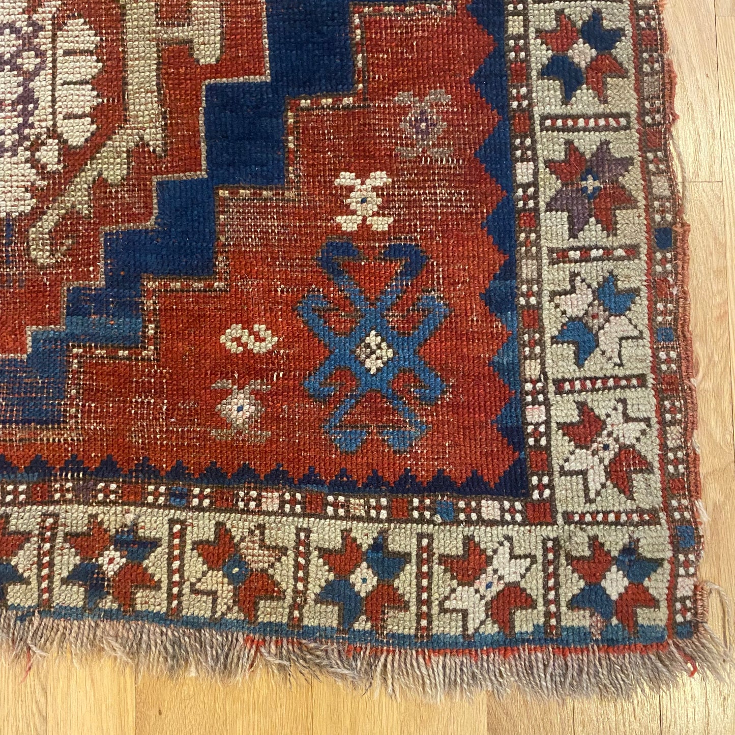 Antique Rug, 3' x 3' 2 Red