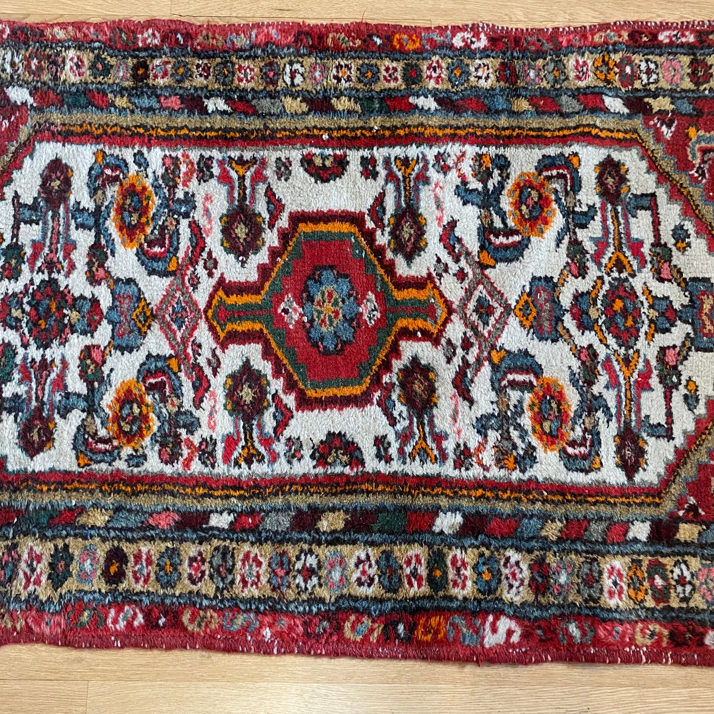 Vintage Rug, 2' 5 x 4' 2 White
