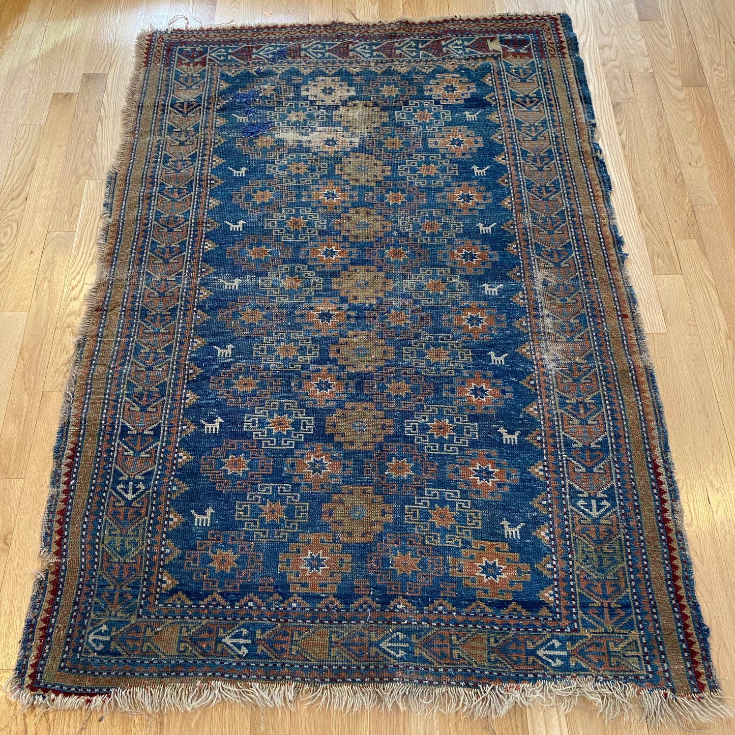 Antique Rug, 3' 6 x 5' 2 Blue