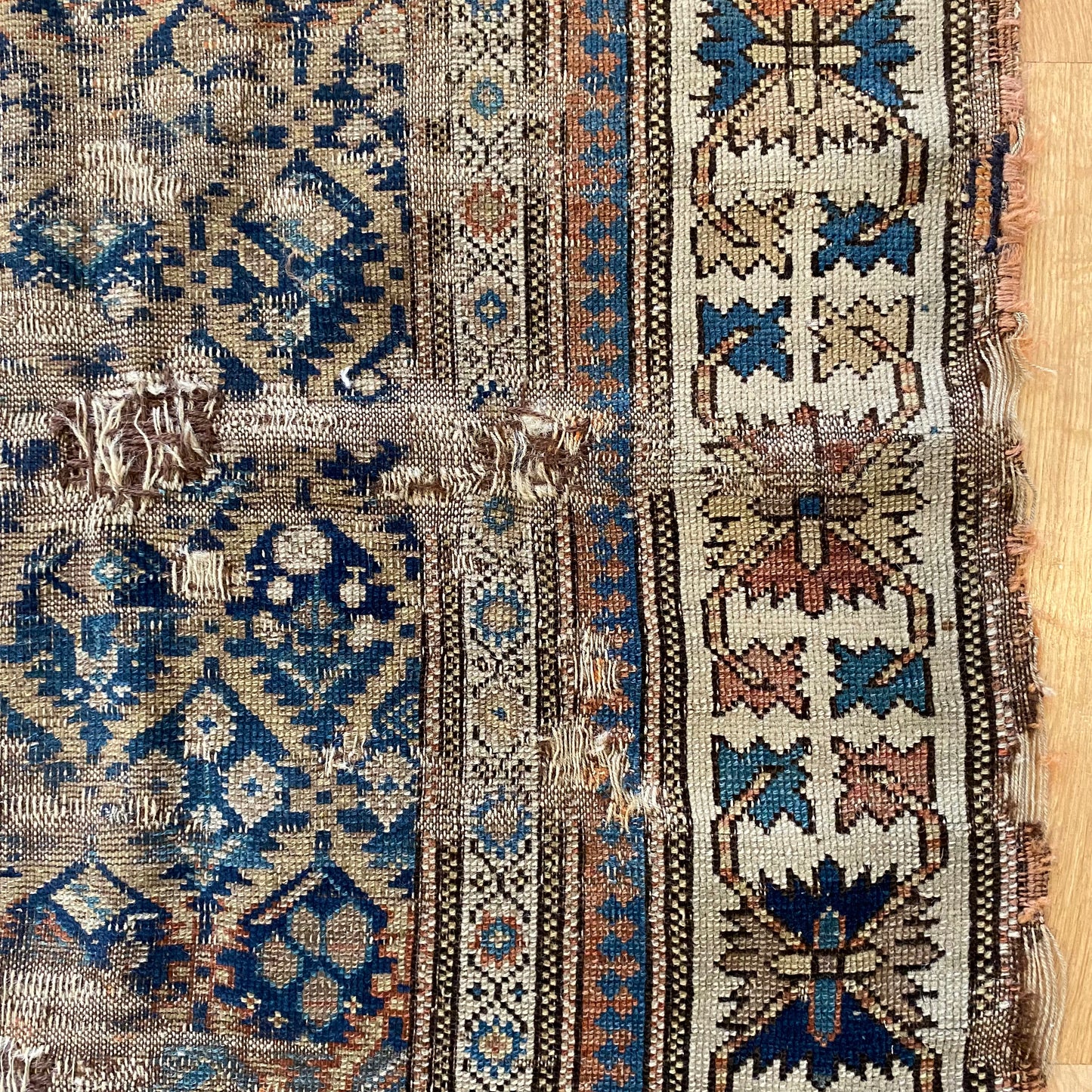 Antique Rug, 3' x 6' 4 Blue