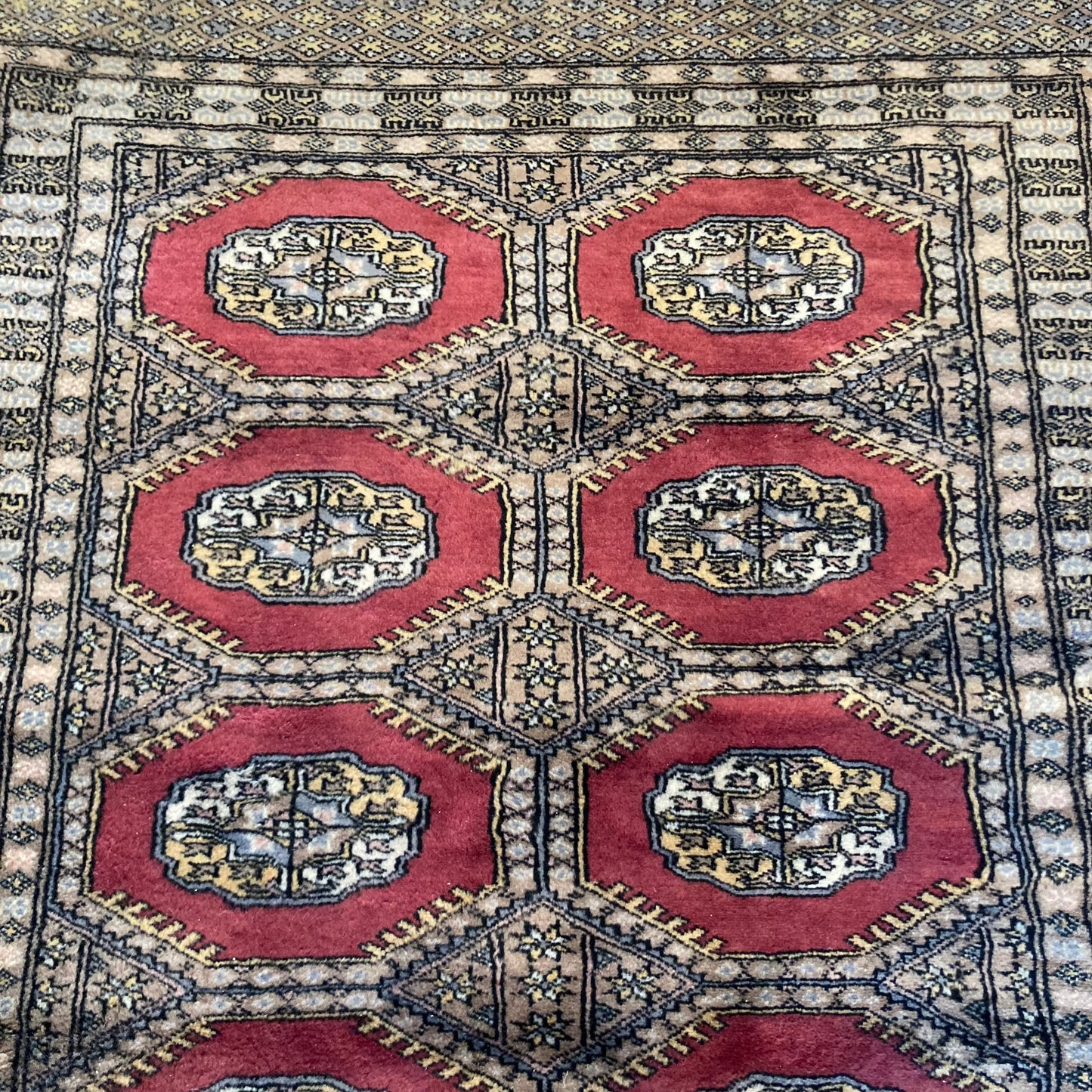 Vintage Rug, 3' x 5' 2 Red Bokhara