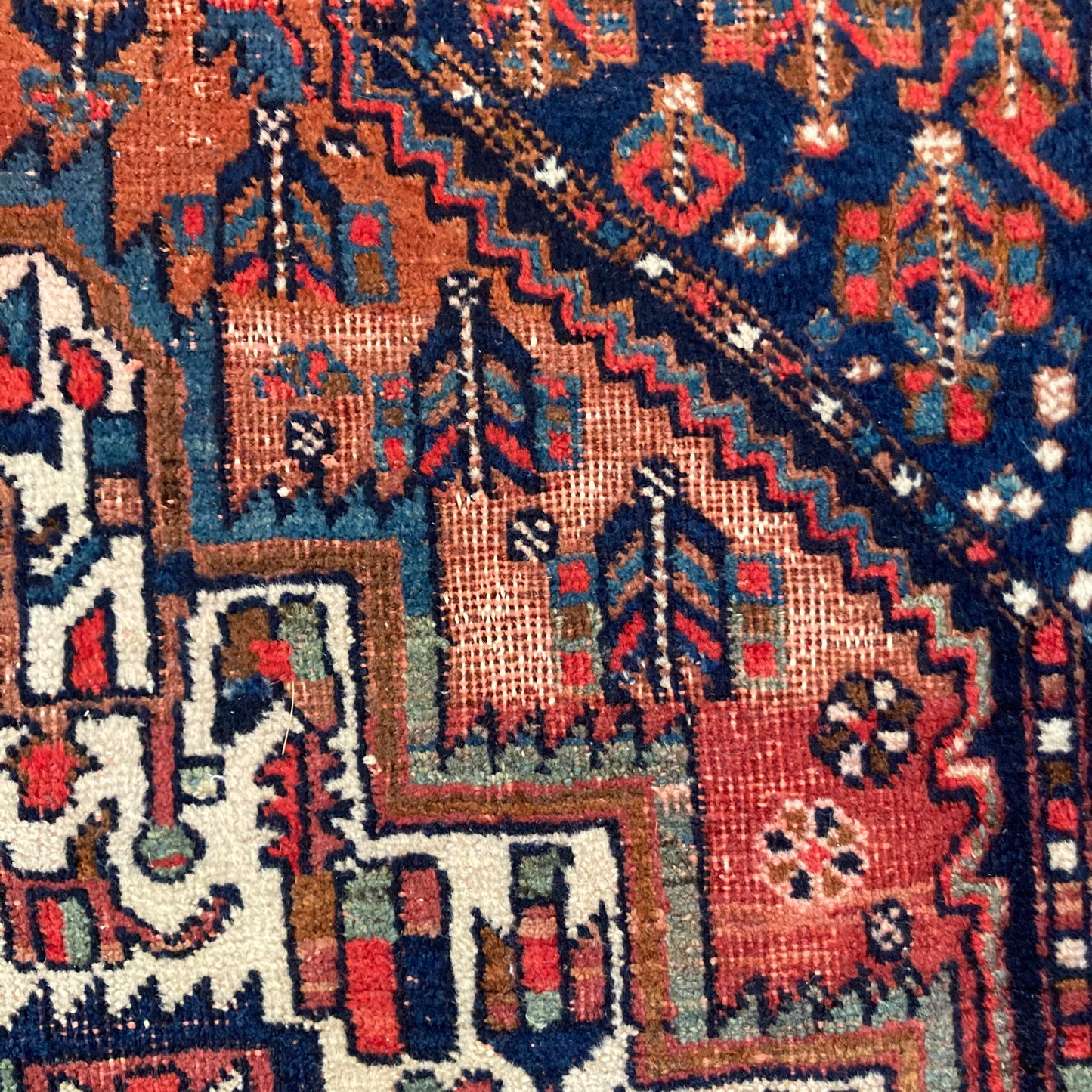 Vintage Rug, 3' 5 x 4' 5 Red