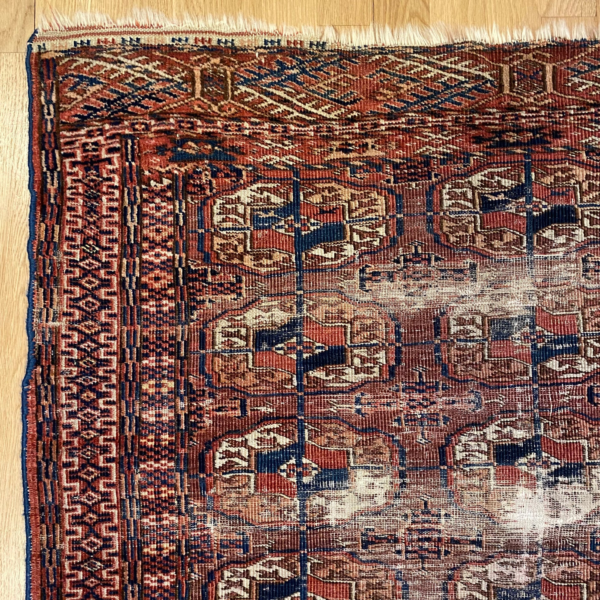 Antique Rug, 3' 4 x 4' 5 Maroon - Jessie's Oriental Rugs