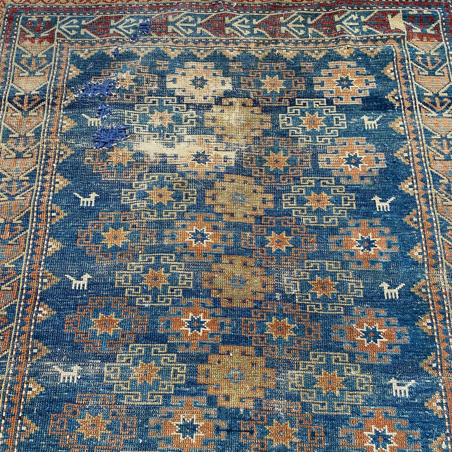 Antique Rug, 3' 6 x 5' 2 Blue