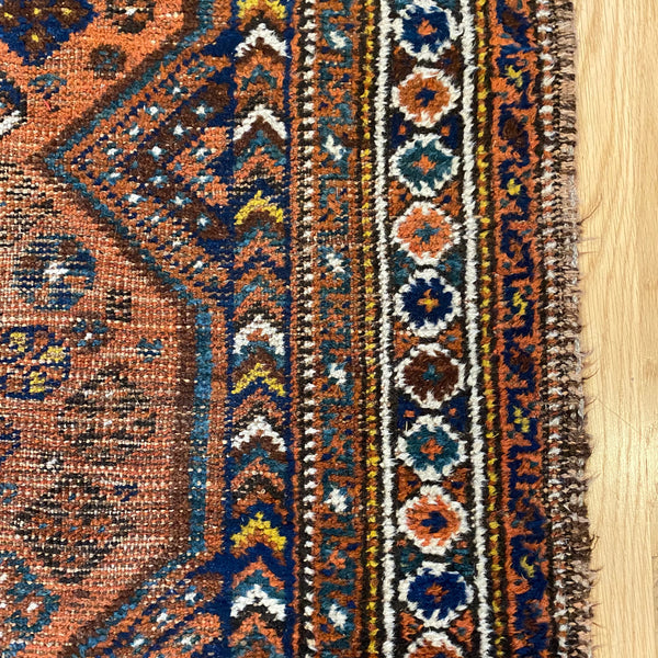 Vintage Rug, 4' x 5' 5 Orange Brown