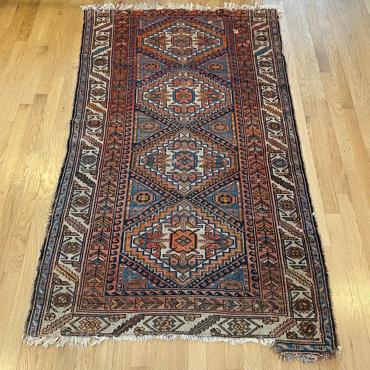 Antique Rug, 3' 5 x 5' 9 Blue