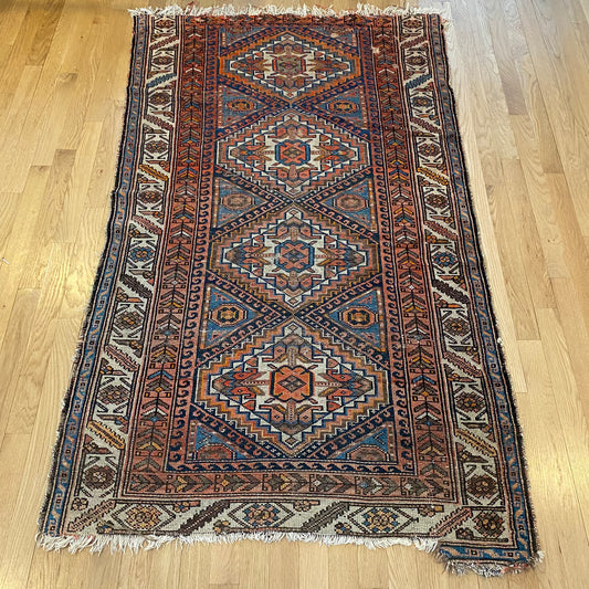Antique Rug, 3' 5 x 5' 9 Blue