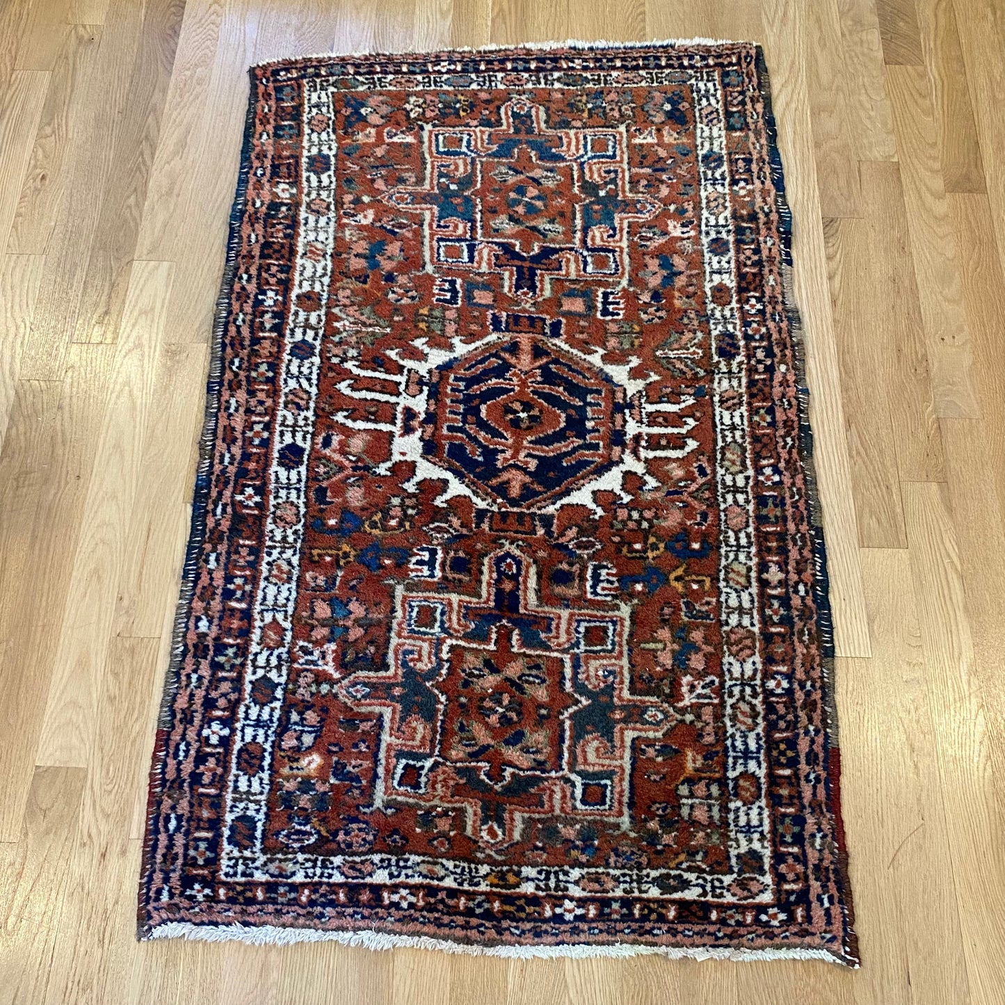 Vintage Rug, 2' 6 x 4' 1 Orange Brown