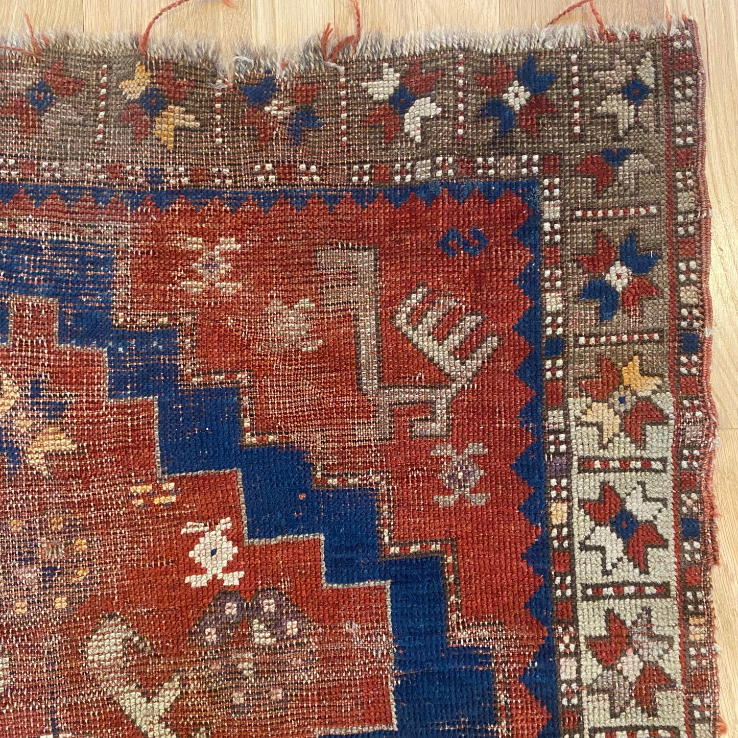 Antique Rug, 3' x 3' 2 Red