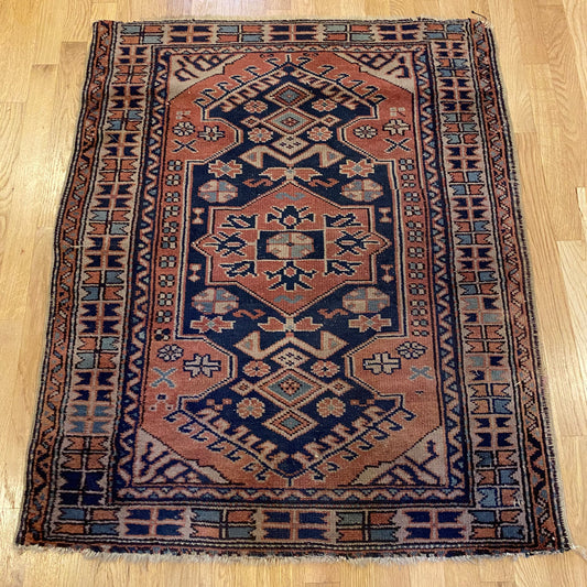 Vintage Rug, 3' 1 x 3' 9 Purple