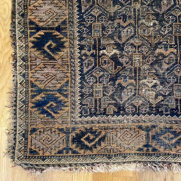 Antique Rug, 2' 10 x 4' 8 Blue