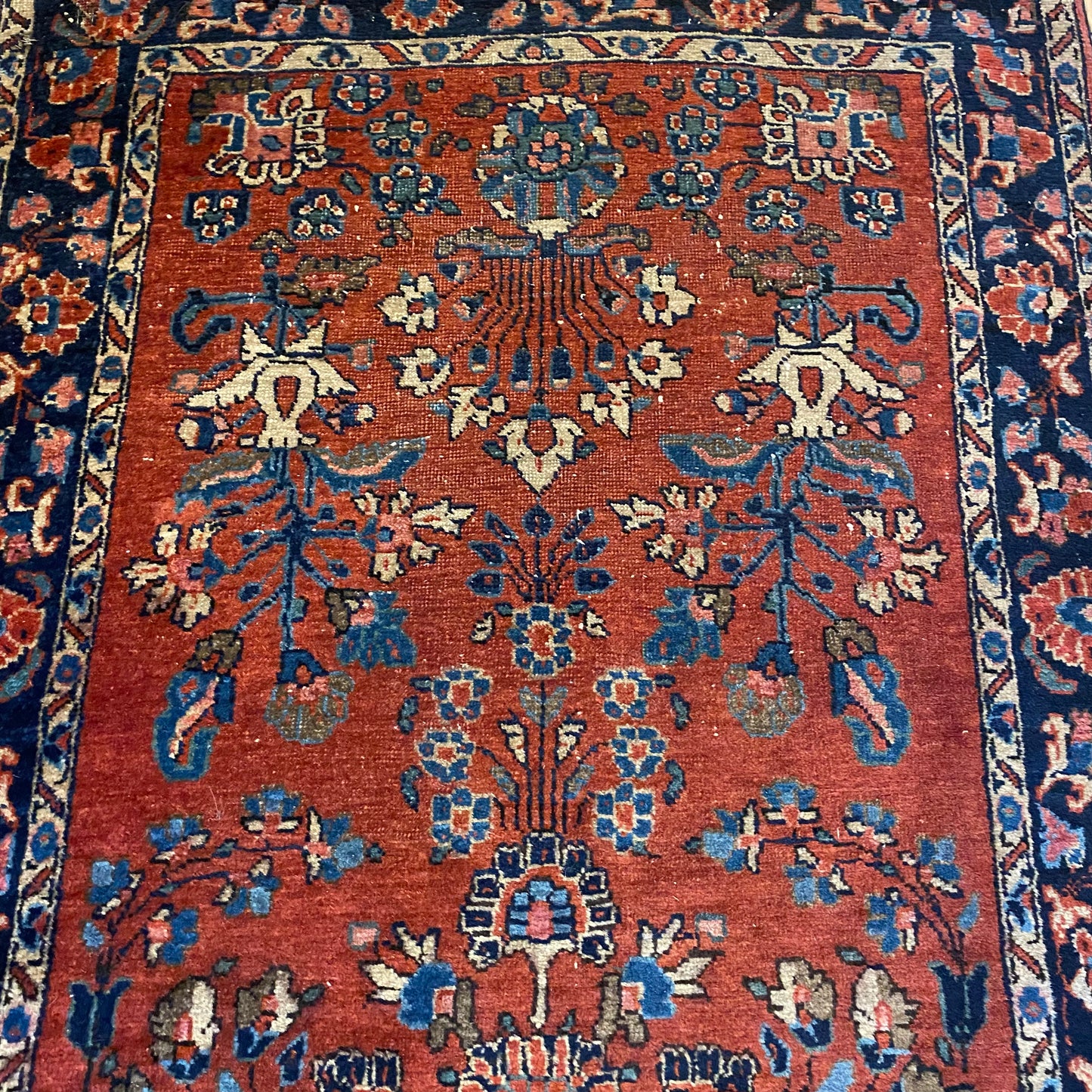 Vintage Rug, 2' 7 x 5' 2 Dark Pink Coral