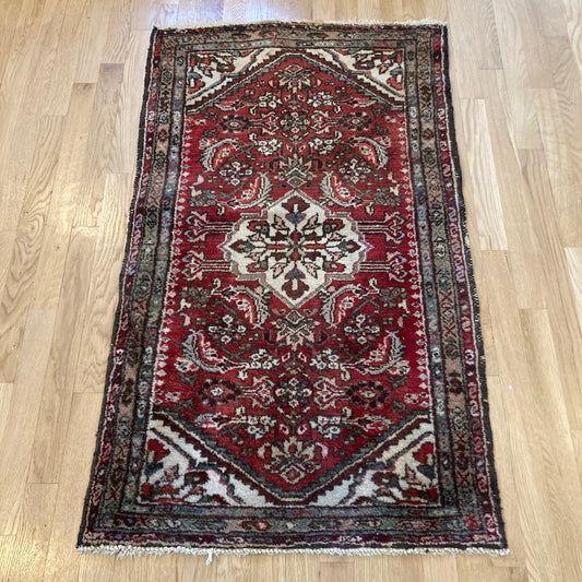 Vintage Rug, 2' 5 x 4' 2 Red