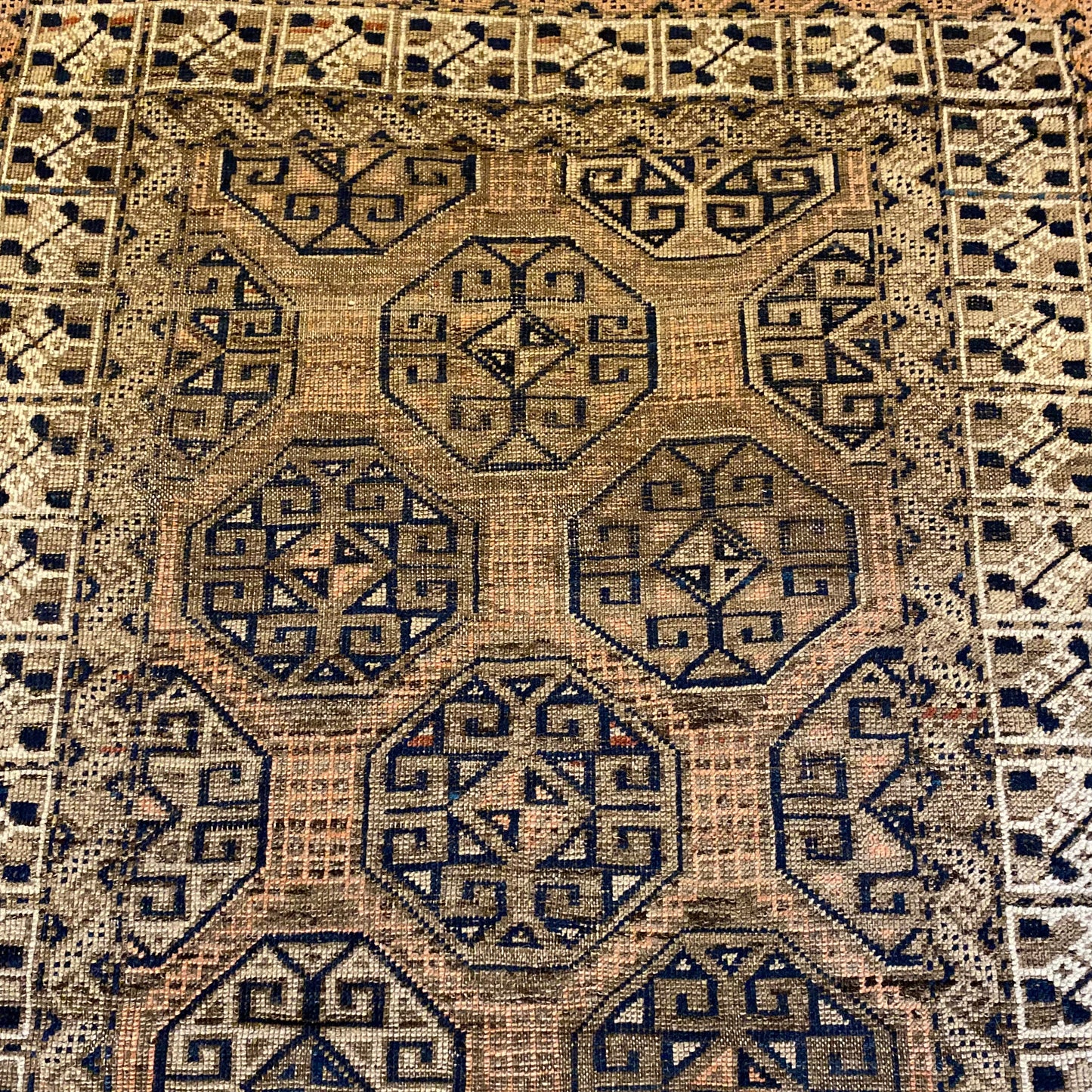 Antique Rug, 3' 4 x 5' 11 Brown Baluch