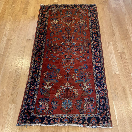 Vintage Rug, 2' 7 x 5' 2 Dark Pink Coral