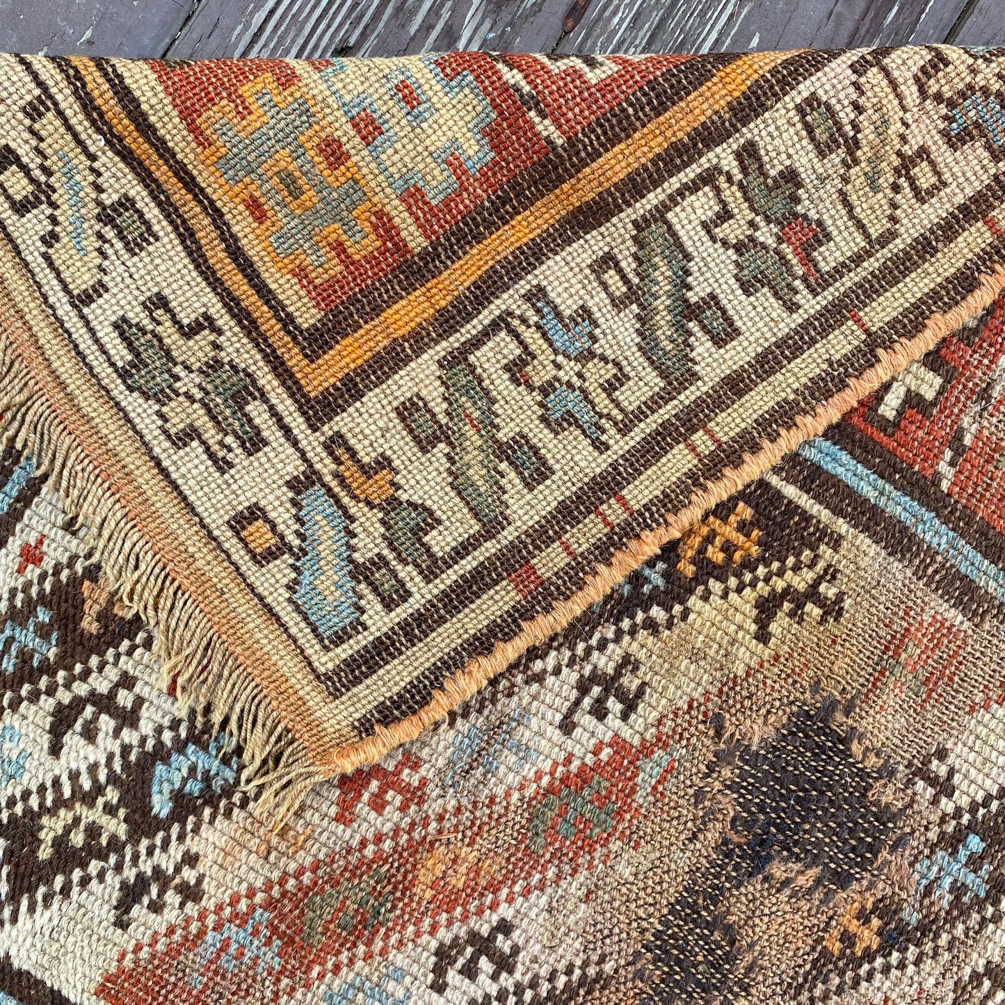 Antique Rug, 3' 5 x 8' Brown