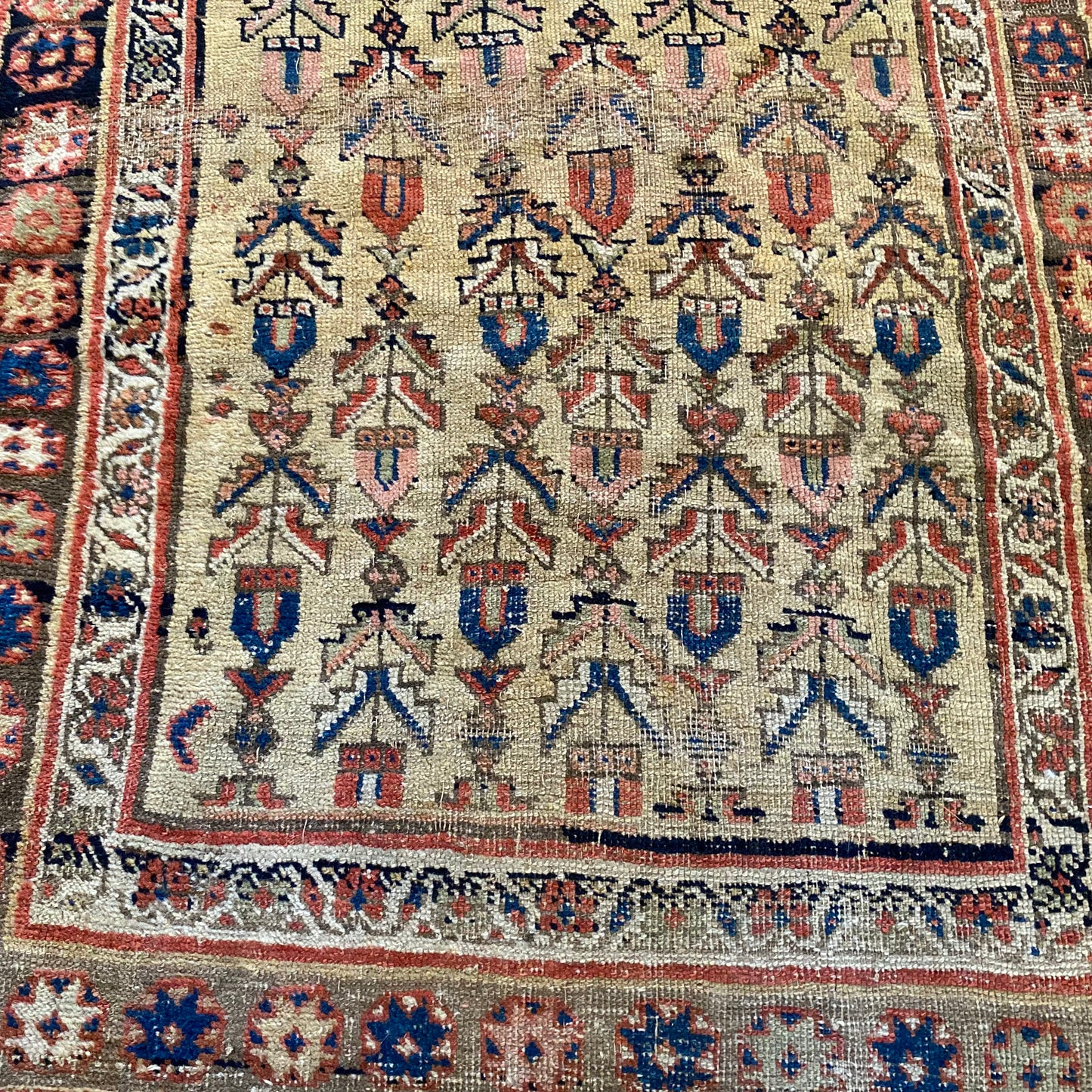 Antique Rug, 3' 10 x 7' 9 Soft Gold