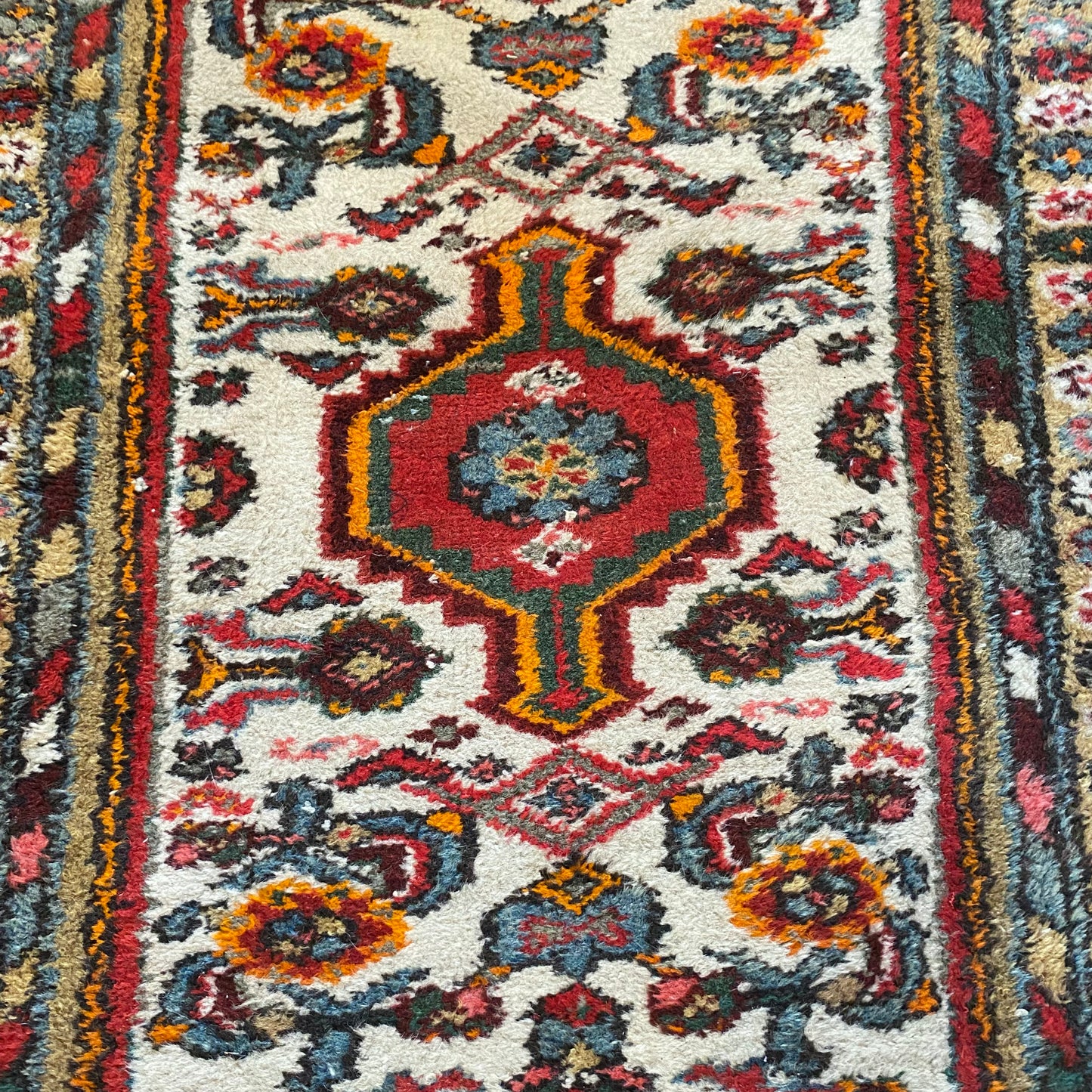 Vintage Rug, 2' 5 x 4' 2 White
