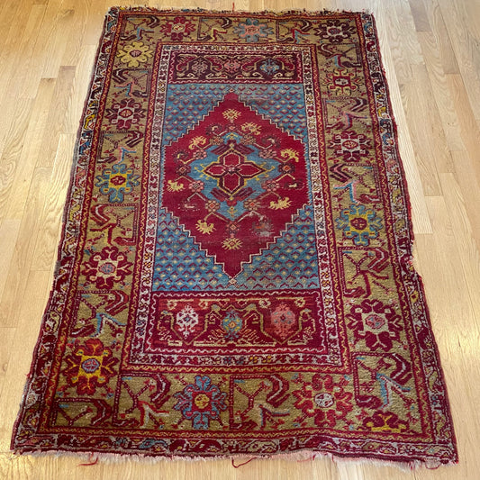 Vintage Rug, 3' 5 x 5' 4 Red