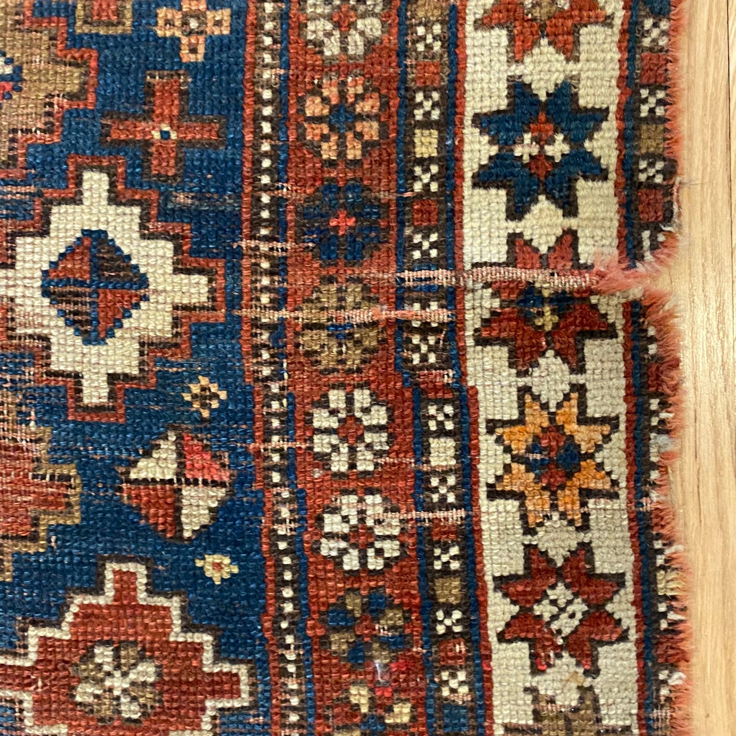 Antique Rug, 3' 4 x 4' 10 Blue