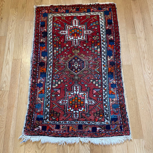 Vintage Rug, 1' 11 x 3' 1 Red