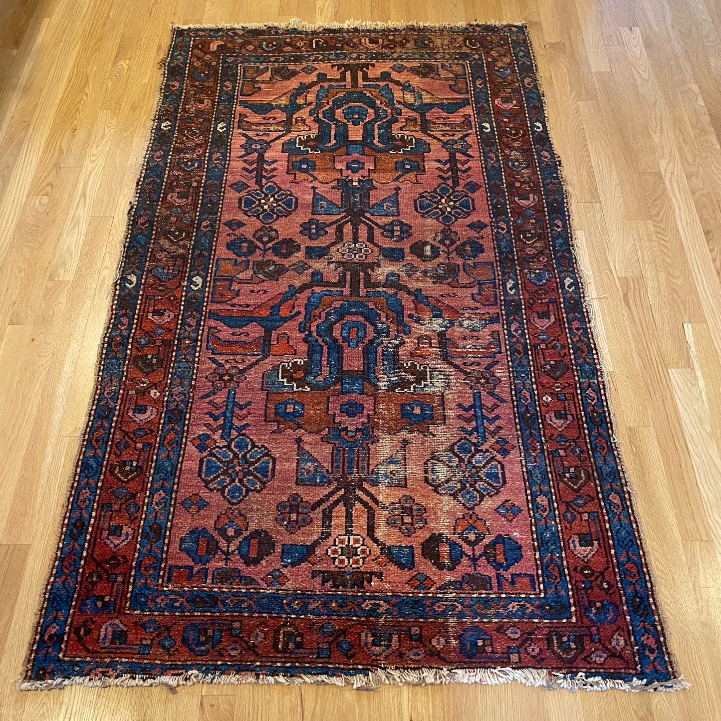 Vintage Rug, 3' 8 x 6' 2 Dark Pink