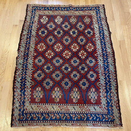 Antique Rug, 2' 11 x 4' 1 Red