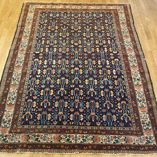 Vintage Rug, 4' 9 x 6' 4 Blue