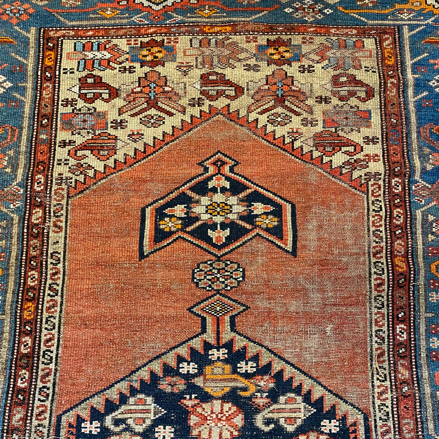 Antique Rug, 3' 10 x 6' 9 Red Orange