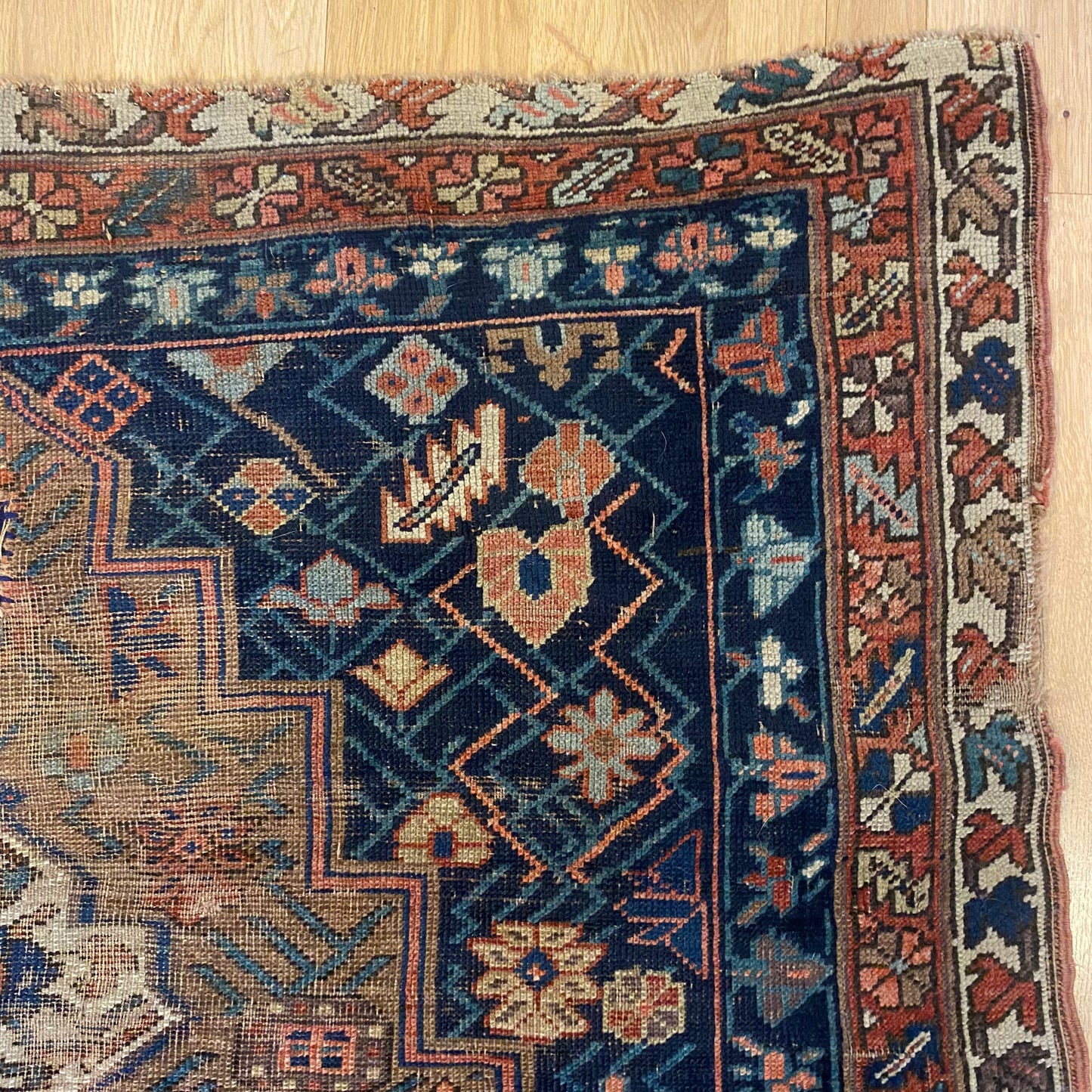 Antique Rug, 4' x 5' 5 Blue