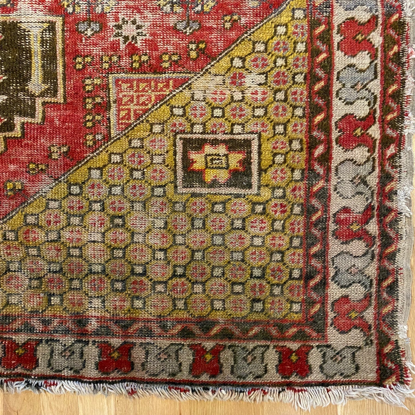 Antique Rug, 4' 4 x 6' Red