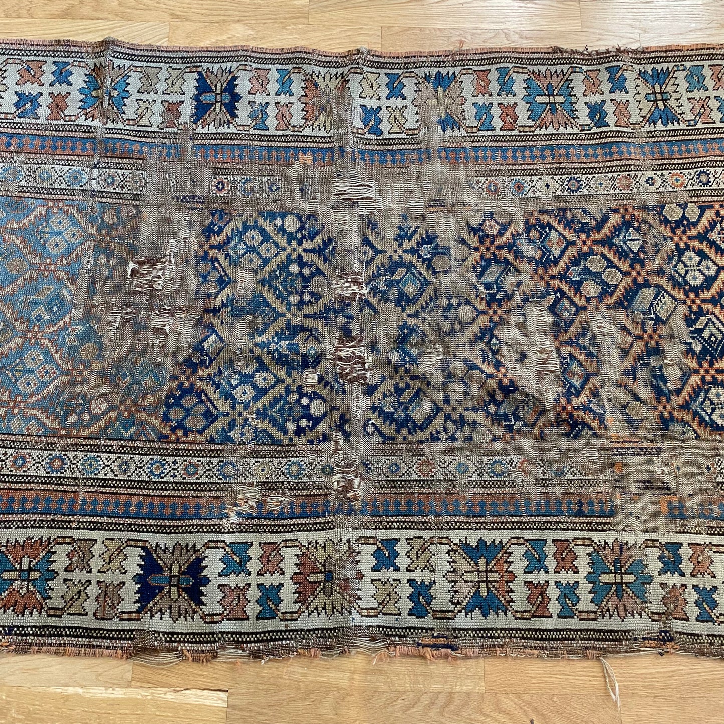 Antique Rug, 3' x 6' 4 Blue