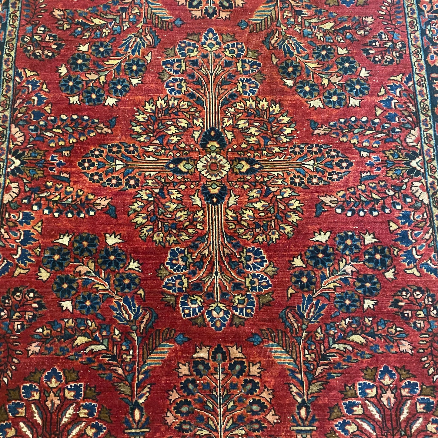 Vintage Rug, 3’ 6 x 4’ 11 Dark Pink