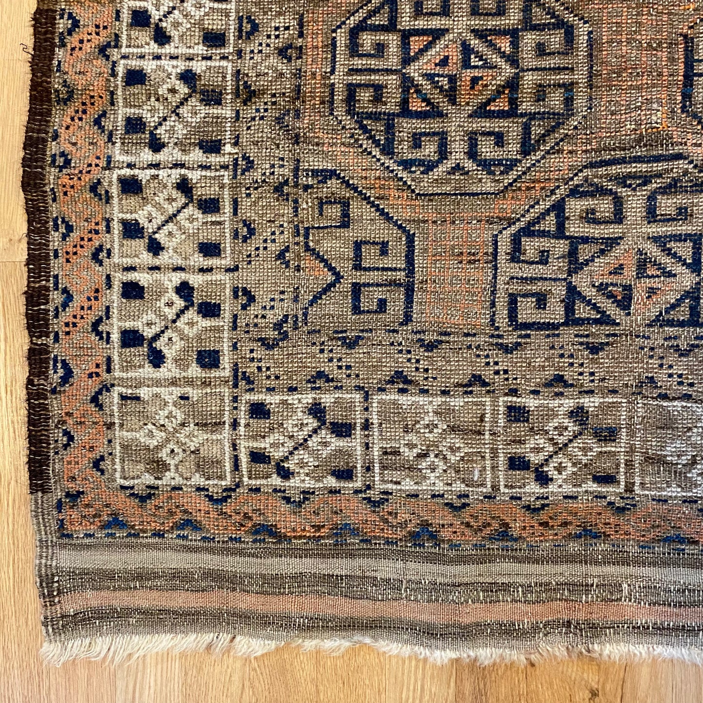 Antique Rug, 3' 4 x 5' 11 Brown Baluch