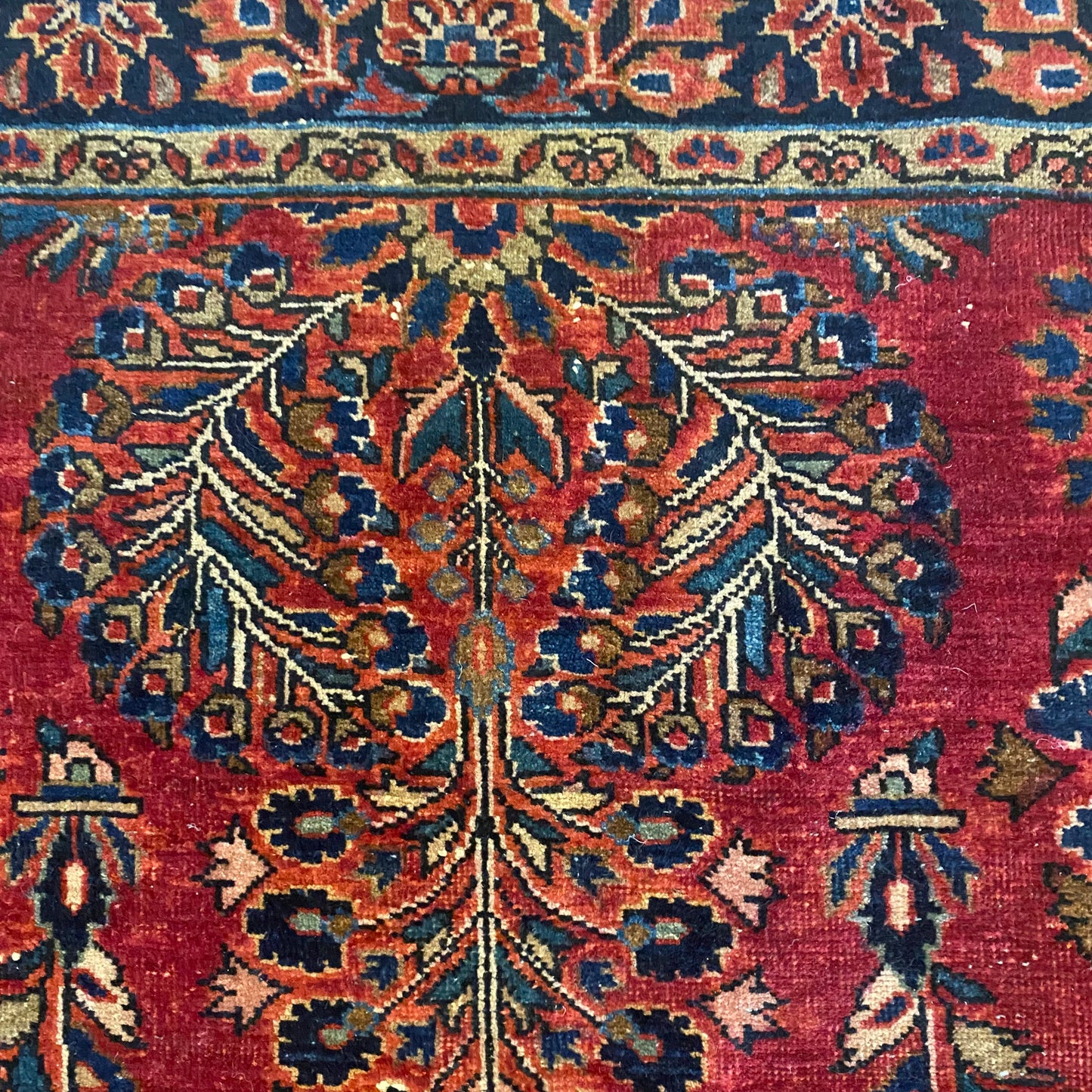 Vintage Rug, 3’ 6 x 4’ 11 Dark Pink