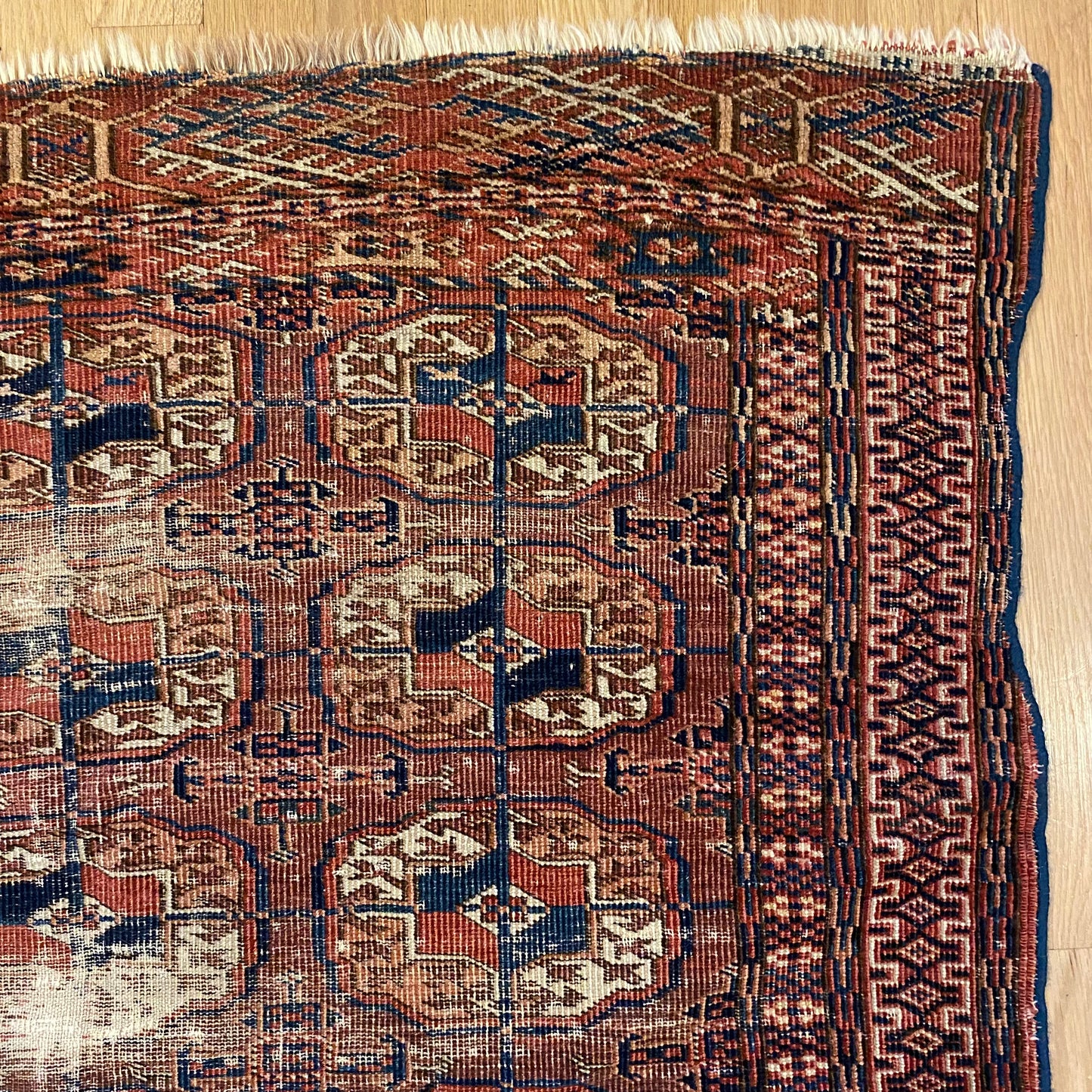 Antique Rug, 3' 4 x 4' 5 Maroon - Jessie's Oriental Rugs