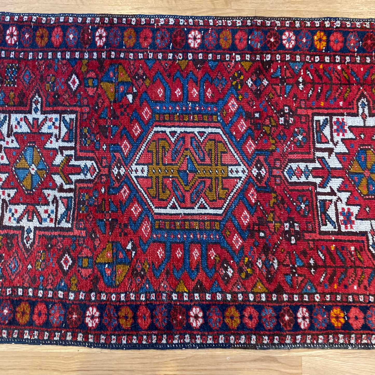 RESERVED Vintage Rug, 2' 4 x 3' 11 Red