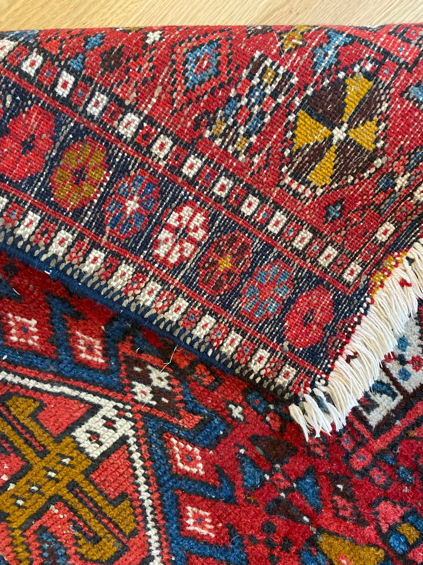 RESERVED Vintage Rug, 2' 4 x 3' 11 Red