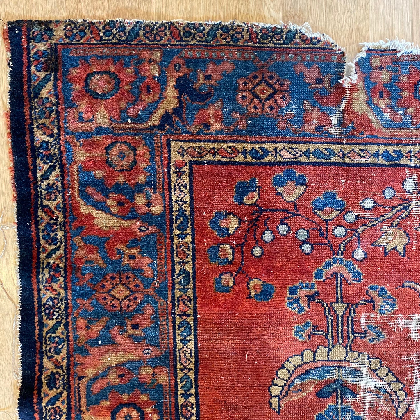 Vintage Rug, 5' x 6' 6 Dark Pink