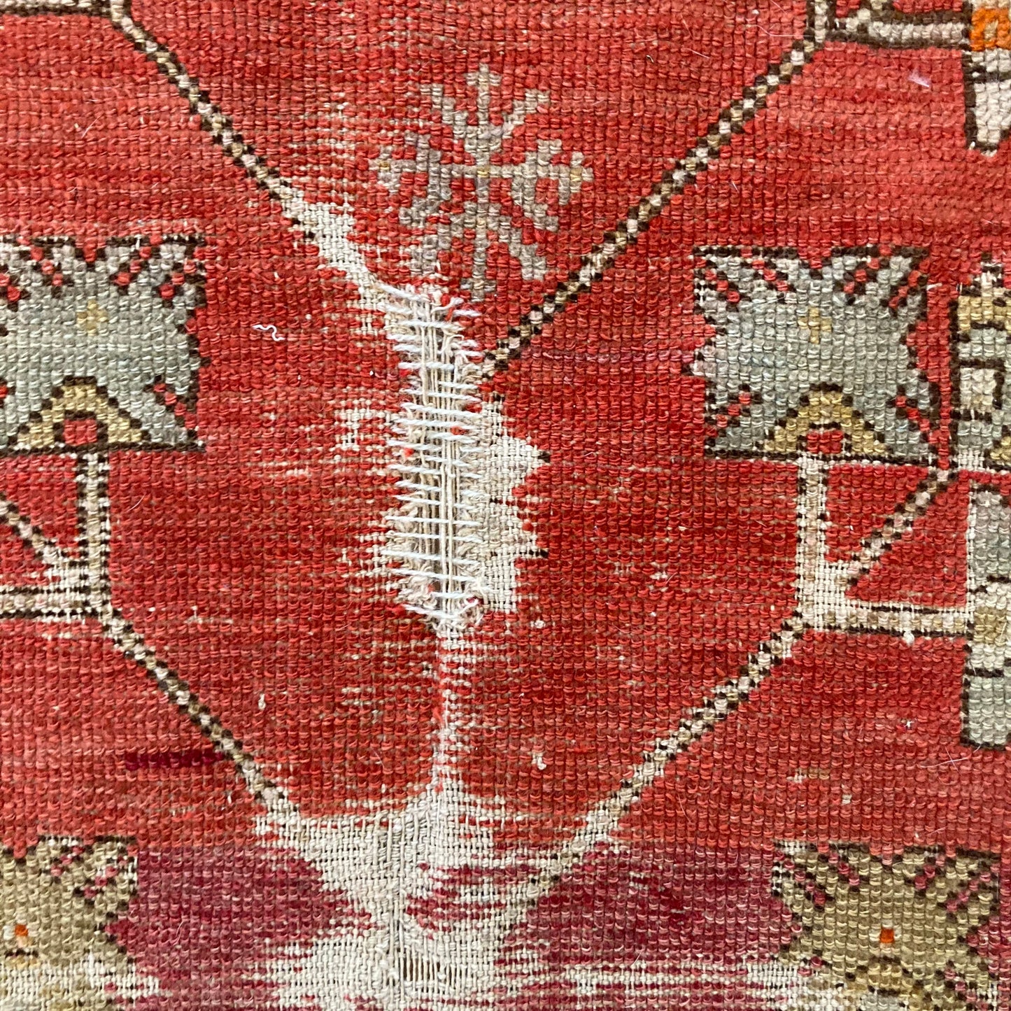 Antique Rug, 3' 1 x 4' 3 Red Turkish
