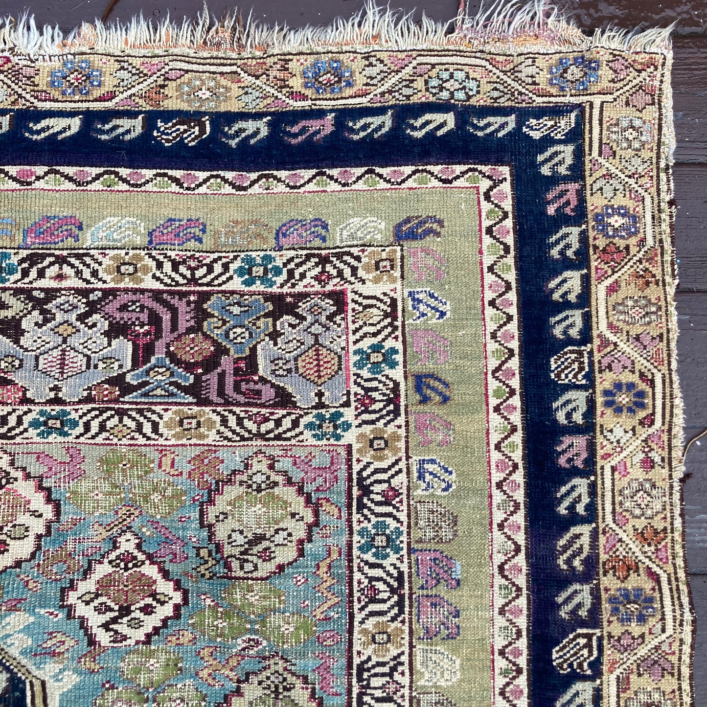 Antique Rug, 4' 6 x 8' 6 Blue