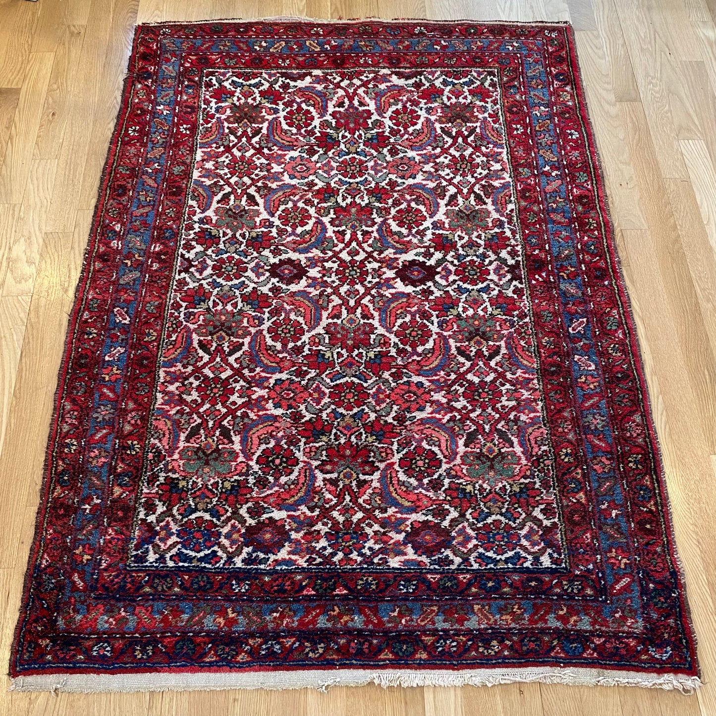 Vintage Rug, 3' 5 x 4' 9 White