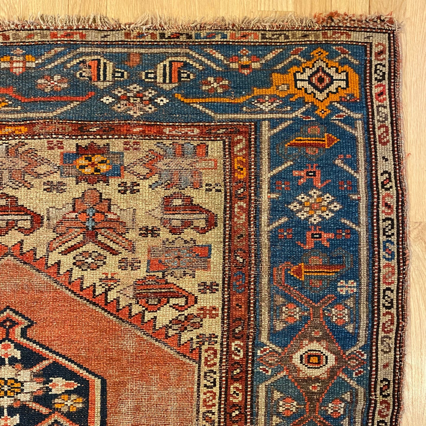 Antique Rug, 3' 10 x 6' 9 Red Orange