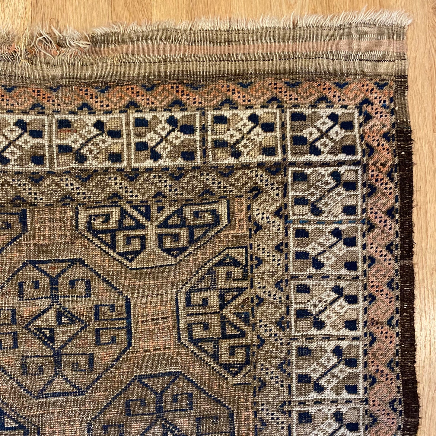 Antique Rug, 3' 4 x 5' 11 Brown Baluch