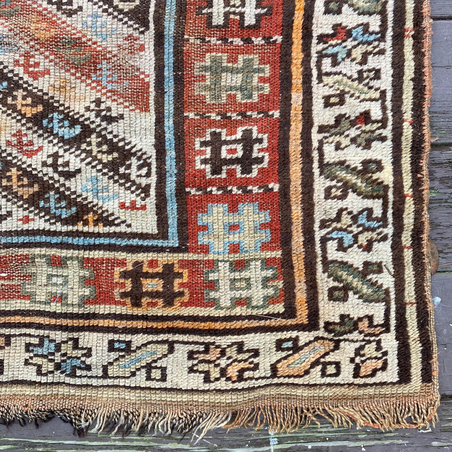 Antique Rug, 3' 5 x 8' Brown