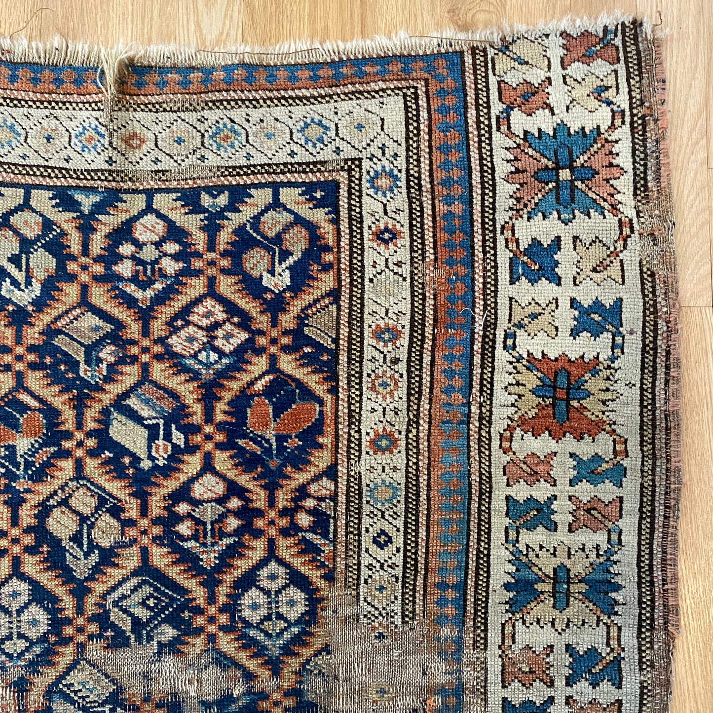Antique Rug, 3' x 6' 4 Blue